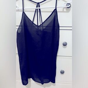 Abercrombie and fitch women’s black sheer strappy top